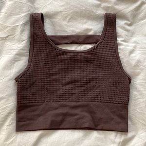 Cropped Yoga Tank - Brown